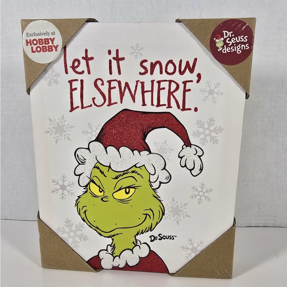 Hobby Lobby 8x10 Canvas Wall Art The Grinch Let It Snow Elsewhere